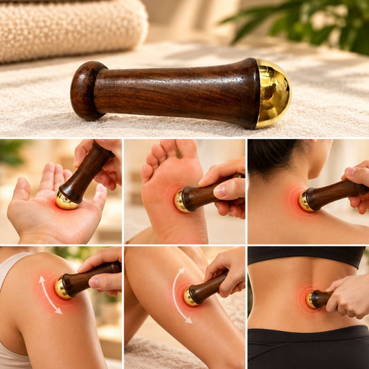 Small Kansa Wand Massager – Ayurvedic Bronze Face & Body Massage Tool