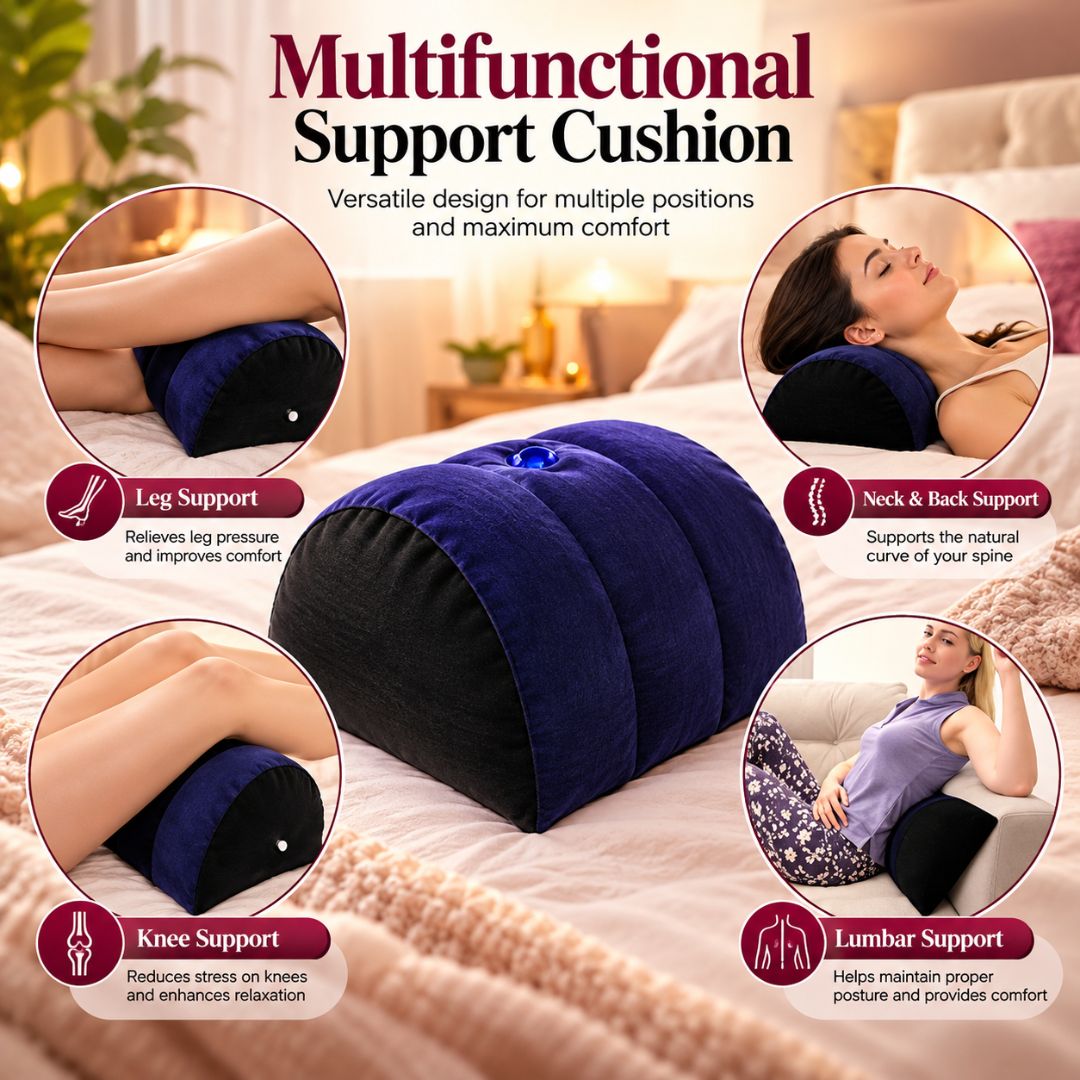 Half Moon Inflatable Pillow with Toy Mount