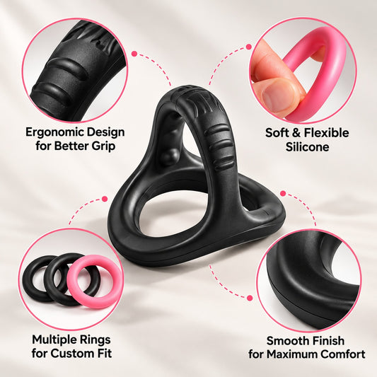 Silicone Ring Set with Support Sleeve | Adjustable Performance Ring Kit