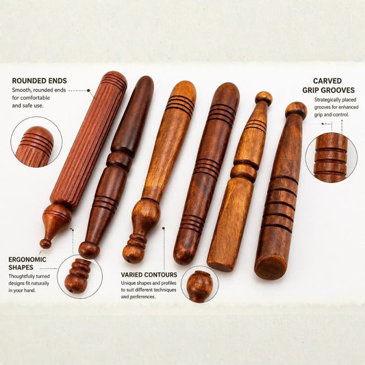 Wooden Thai Acupressure Massager Set of 6 – Full Body Relaxation & Pain Relief