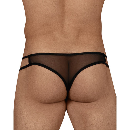 Men's Black and Red Power Net Thong Underwear
