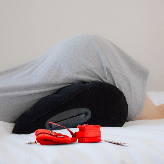 Inflatable Pillow With Handcuffs for Lovemaking
