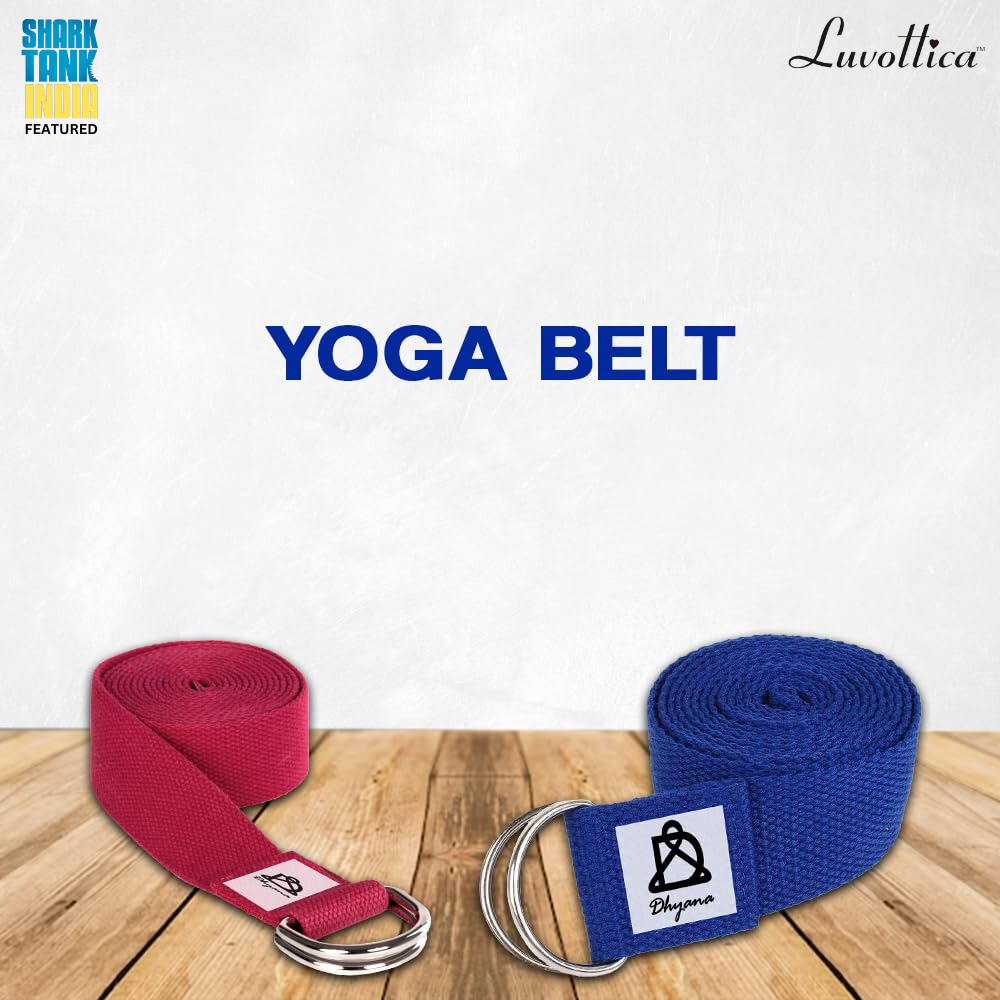 Yoga Belt with Extra Safe Adjustable D-Ring Buckle, 8 Ft. Premium Cotton (White)