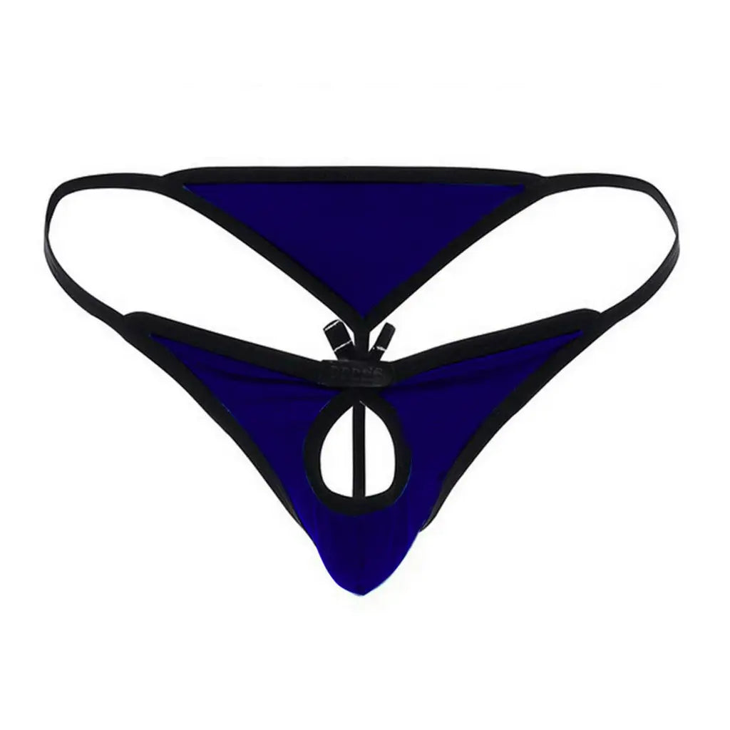 Men's Red and Royal Blue Microfiber Thong Underwear