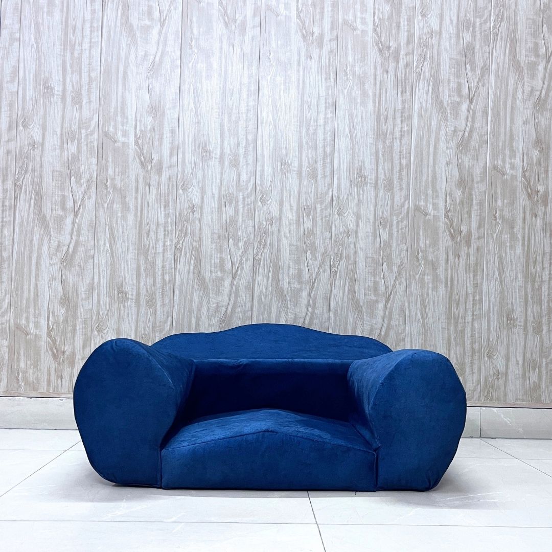 Luvottica Blue Fabric Dhyanam Seat - Meditation Seat- Yoga Cushion