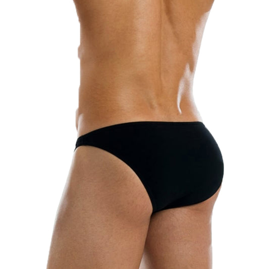 Men's Black and Red Microfiber Brief Underwear