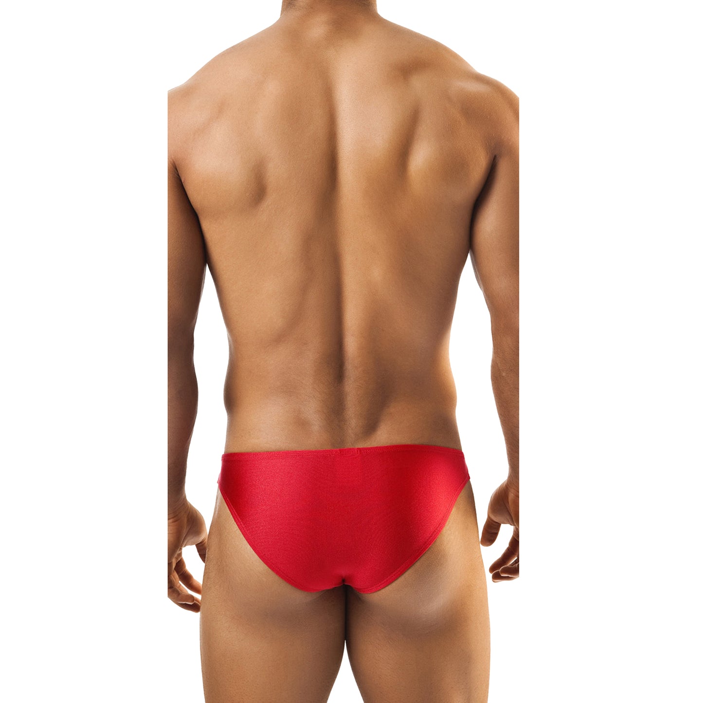 Men's Fleshly Black and Red Microfiber Brief Underwear