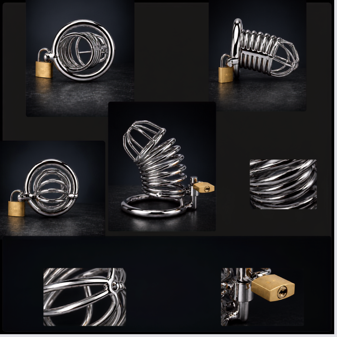 Luv Stainless Steel Guard Male Chastity Cage with Secure Lock 45 mm