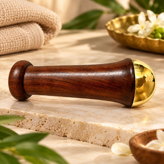 Small Kansa Wand Massager – Ayurvedic Bronze Face & Body Massage Tool