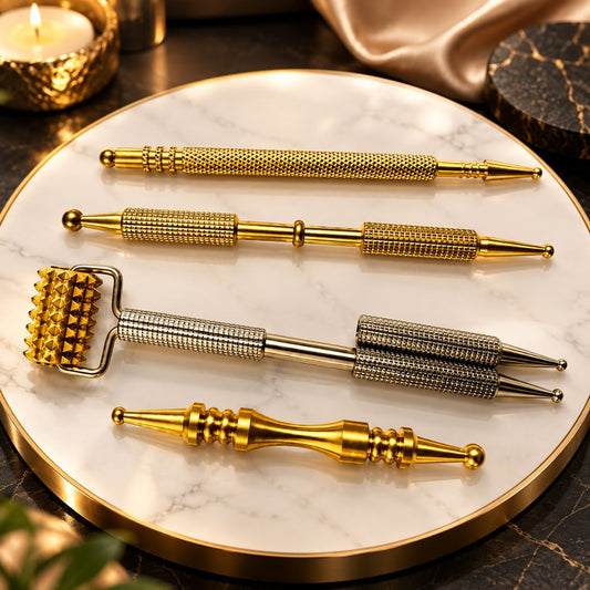 Brass Acupressure Pen Set – 4 Unique Designs for Reflexology & Pain Relief