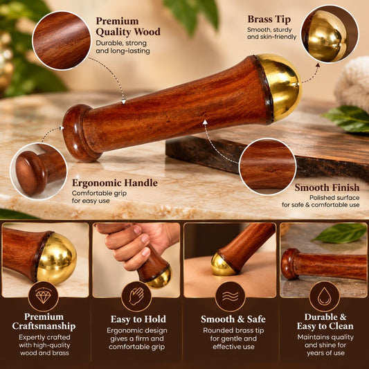 Kansa Wand Massager – Ayurvedic Bronze Face & Body Massage Tool
