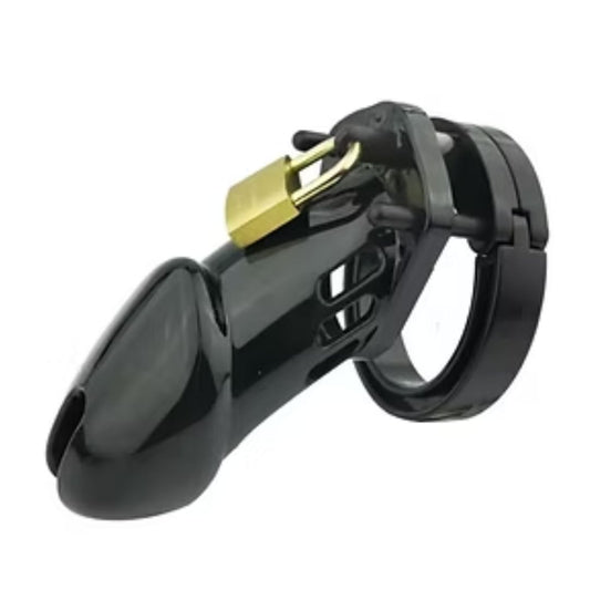 Black Chastity Cage with Secure Lock for Male
