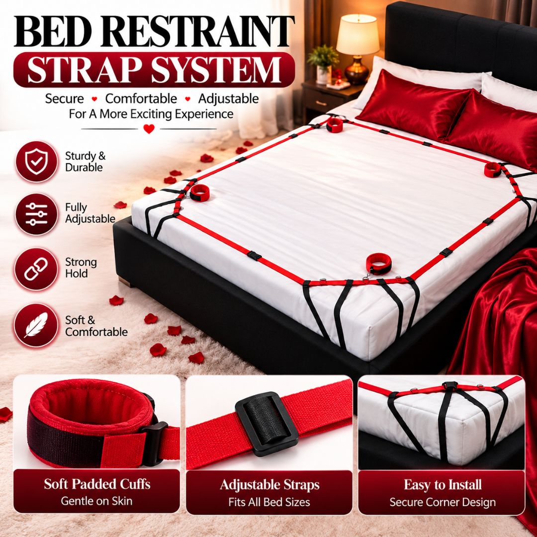 Bed Restraint Set with Hand and Ankle Cuffs