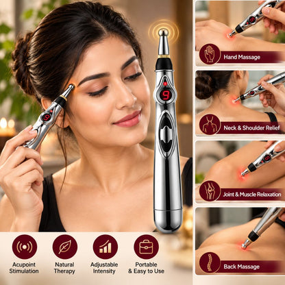 Digital Acupressure Meridian Massage Pen with LED Display