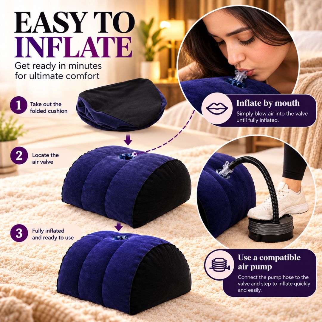 Half Moon Inflatable Pillow with Toy Mount