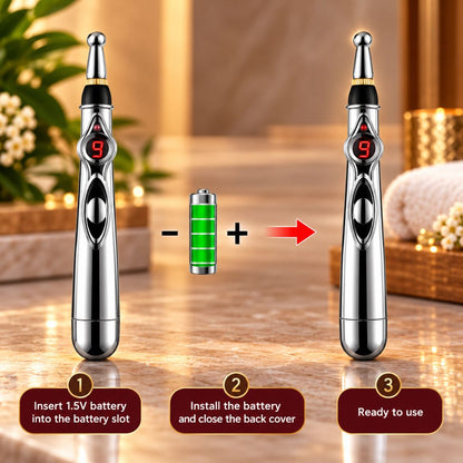 Digital Acupressure Meridian Massage Pen with LED Display