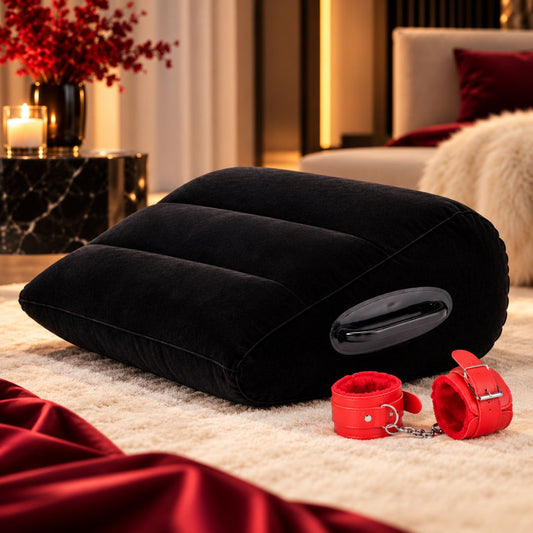 Inflatable Pillow With Handcuffs for Lovemaking