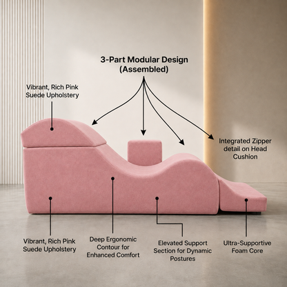Luvottica Versa Tantra Couch Luxury Modular Chaise, Rose Gold