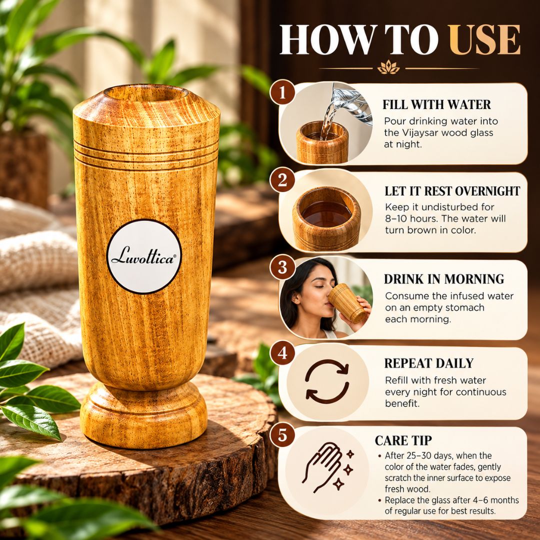 Vijaysar Wood Glass – Natural Ayurvedic Remedy for Diabetes Care