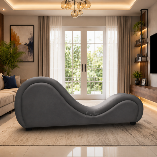 Black Premium Leatherette Stylish Tantra Couch – Premium Curve Sofa with Structured Support | Luvottica