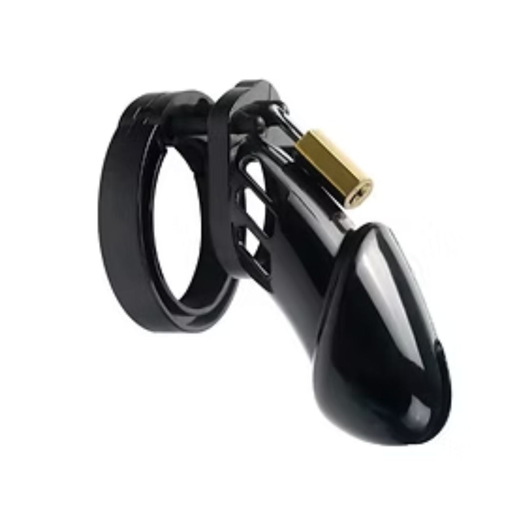 Black Chastity Cage with Secure Lock for Male
