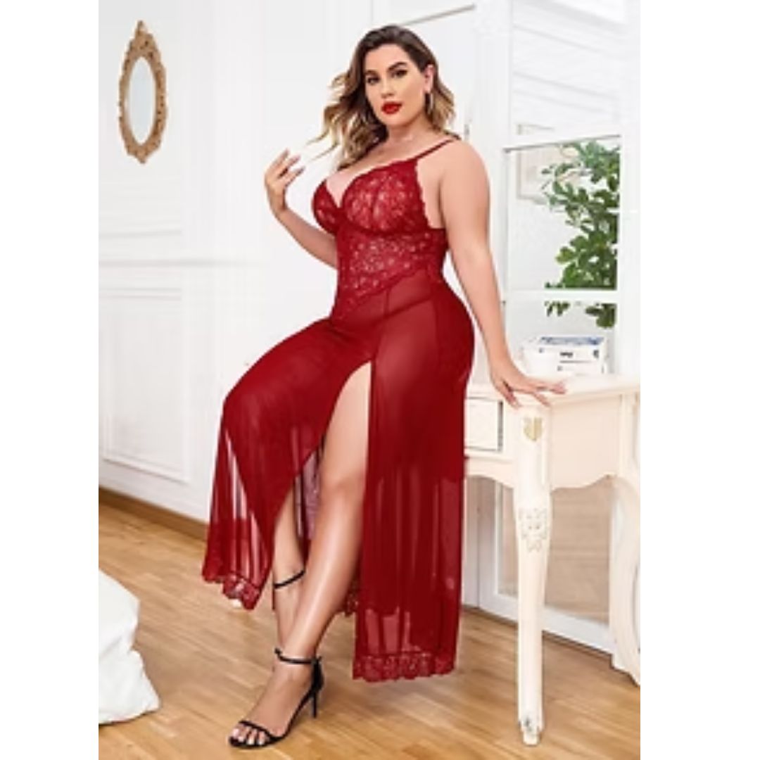 Lace Sheer Nightdress, Bold Elegance Redefined