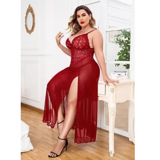 Lace Sheer Nightdress, Bold Elegance Redefined