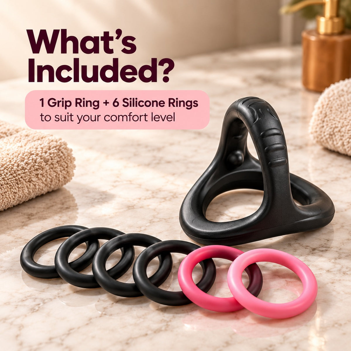 Silicone Ring Set with Support Sleeve | Adjustable Performance Ring Kit