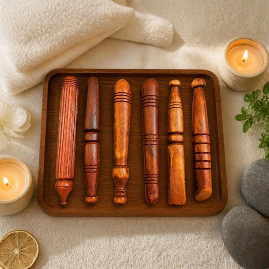 Wooden Thai Acupressure Massager Set of 6 – Full Body Relaxation & Pain Relief