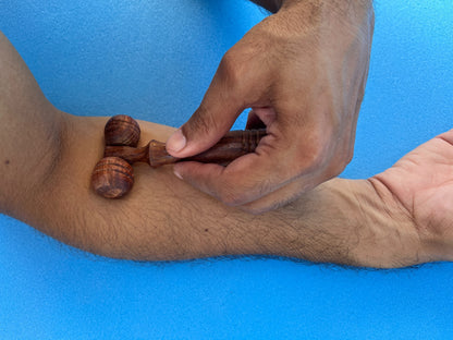 Wooden Acupressure Massager with Two Balls (Small Size) – Targeted Relief