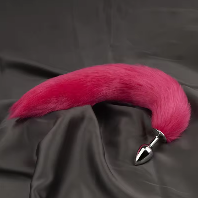 Soft Faux Fur Tail Plug – Sensory Teasing Accessory with Metal Base