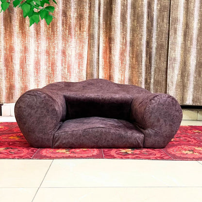Luvottica Brown Fabric Dhyanam Seat - Meditation Seat- Yoga Cushion