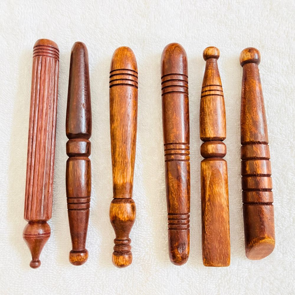 Wooden Thai Acupressure Massager Set of 6 – Full Body Relaxation & Pain Relief
