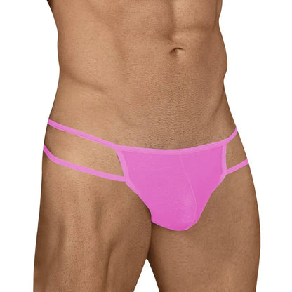 Men's Black and Red Power Net Thong Underwear