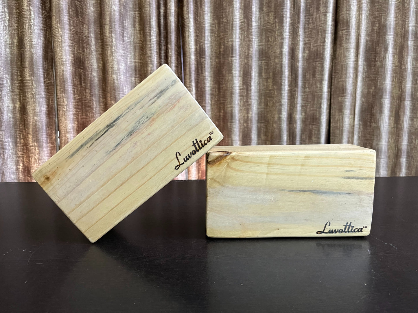 Wooden Yoga Block/Brick/Bars/Straps for Yoga Support (Set of 2)