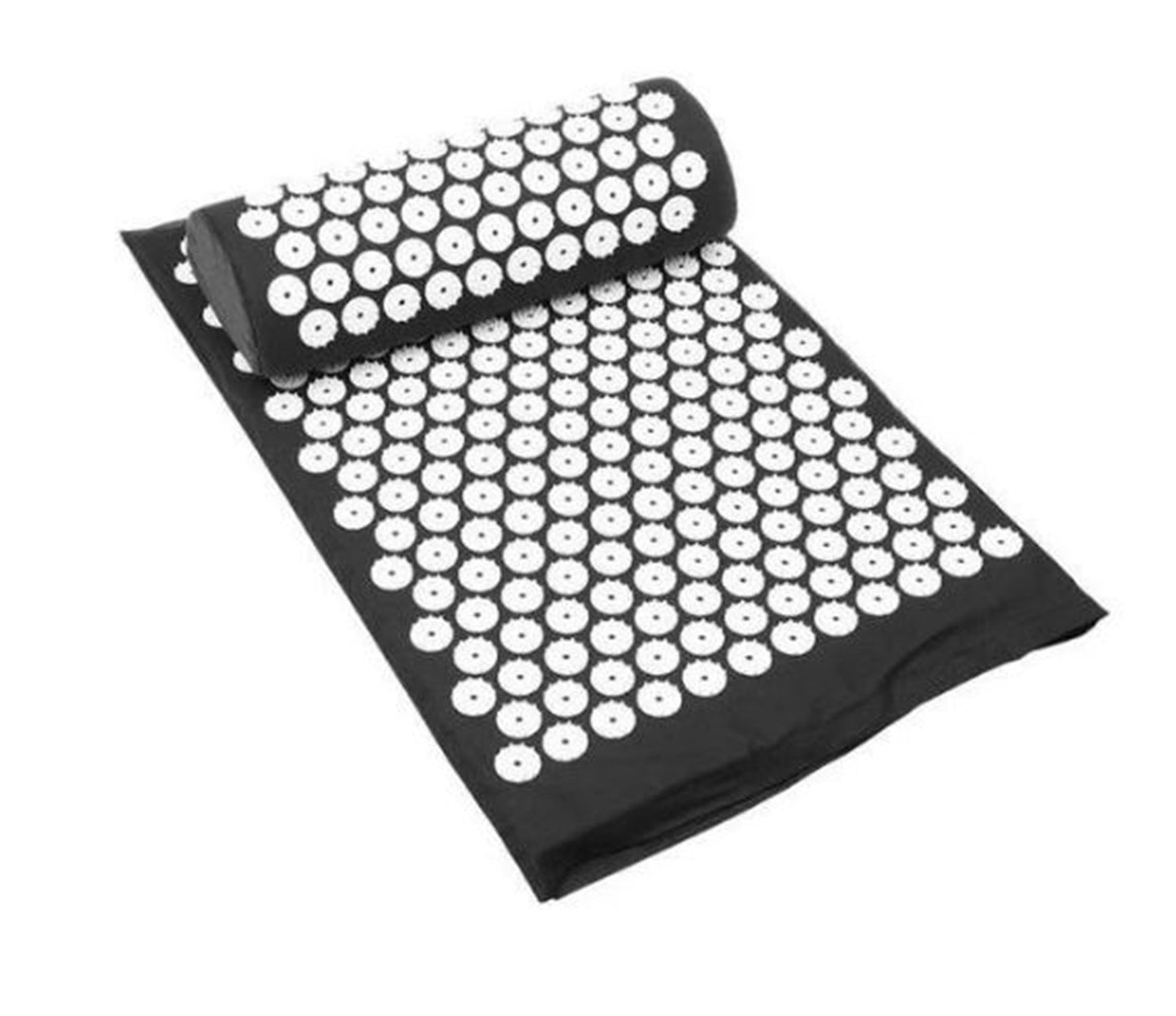 Acupressure Mat and Pillow Set for Pain Relief and Muscle Relaxation(Black)