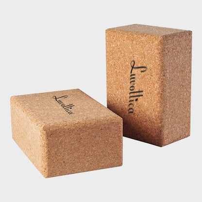 Cork Yoga Brick to Support, Improve & Strengthen Your Reach (Set of 2)