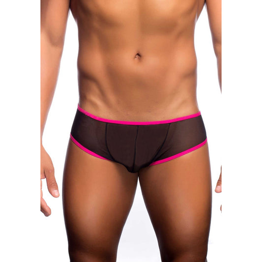 Men's Black and White Power Net Free Size Bikini Underwear