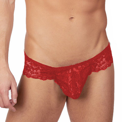Men's Lycra Lace Free Size Brief Underwear - Black, Red, Royal Blue, White