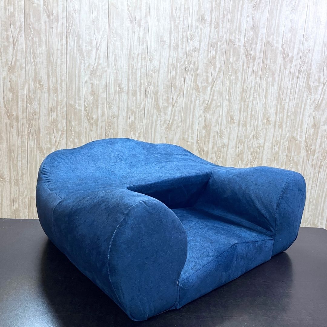 Luvottica Blue Fabric Dhyanam Seat - Meditation Seat- Yoga Cushion