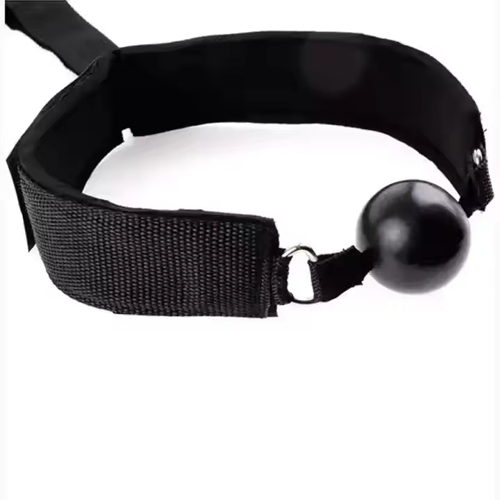 Open Mouth Ball Gag with Handcuffs Bondage for Couples