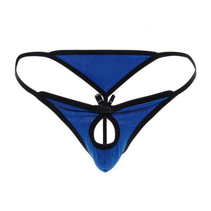Men's Red and Royal Blue Microfiber Thong Underwear