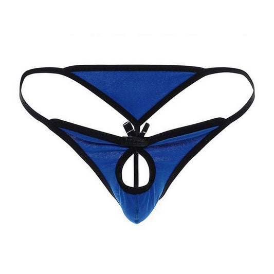 Men's Red and Royal Blue Microfiber Thong Underwear