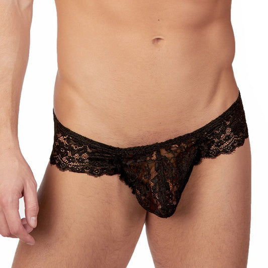 Men's Lycra Lace Free Size Brief Underwear - Black, Red, Royal Blue, White