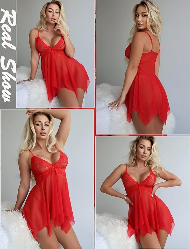 Lace Front Flyaway Babydoll