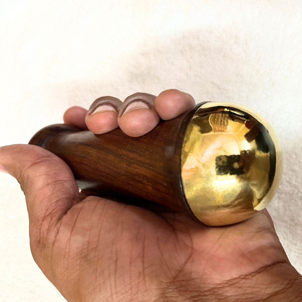 Small Kansa Wand Massager – Ayurvedic Bronze Face & Body Massage Tool