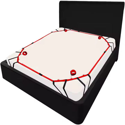 Bed Restraint Set with Hand and Ankle Cuffs