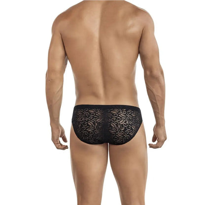Men's White Microfiber + Lace Fabric Brief Underwear