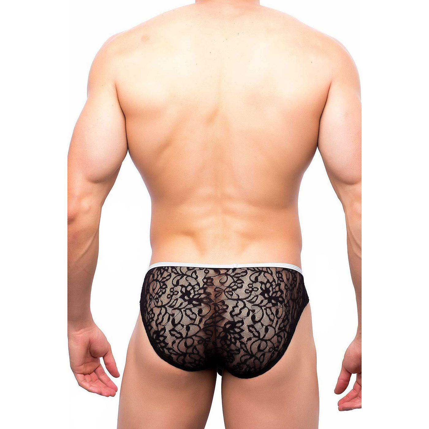 Lace Fabric Free Size Bikini Underwear (Black & Red)