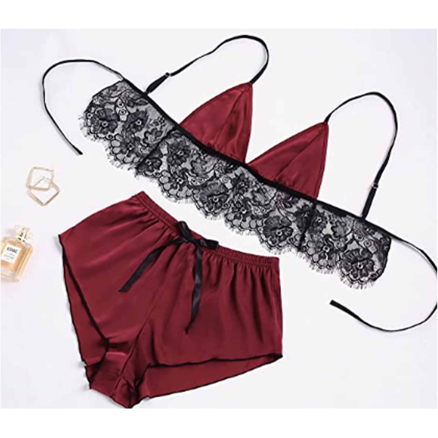 Satin Serenade: The Ultimate Lace & Silk Shortie Set